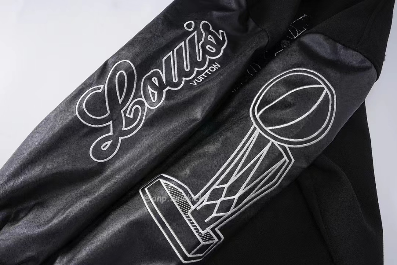 Louis Vuitton X Nba Leather Basketball Jacket Black (9) - newkick.app